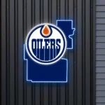 Edmonton Oilers Neon Sign Edmonton State Map 1