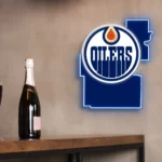 Edmonton Oilers Neon Sign Edmonton State Map 1
