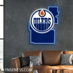 Edmonton Oilers Neon Sign Edmonton State Map 1