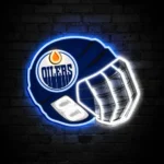 Edmonton Oilers Neon Sign Nhl Hockey Helmet Acrylic Led 1