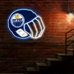 Edmonton Oilers Neon Sign Nhl Hockey Helmet Acrylic Led 1