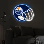 Edmonton Oilers Neon Sign Nhl Hockey Helmet Acrylic Led 1