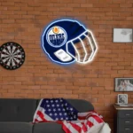 Edmonton Oilers Neon Sign Nhl Hockey Helmet Acrylic Led 1