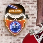 Edmonton Oilers Neon Sign Skull 1