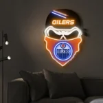 Edmonton Oilers Neon Sign Skull 1