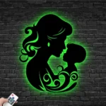 Family Love Metal Sign Baby With Mom Silhouette 1