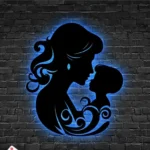 Family Love Metal Sign Baby With Mom Silhouette 1