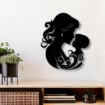 Family Love Metal Sign Baby With Mom Silhouette 1