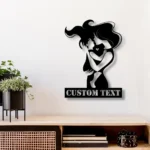 Family Love Metal Sign Personalized Baby With Mom Silhouette 1