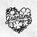 Family Love Metal Sign Personalized Boho Flowers Grandma 1