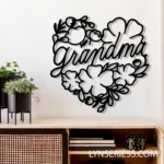 Family Love Metal Sign Personalized Boho Flowers Grandma 1