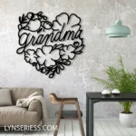 Family Love Metal Sign Personalized Boho Flowers Grandma 1