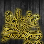Family Love Metal Sign Personalized Book Butterfly Flower 1