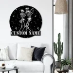 Family Love Metal Sign Personalized Couple Skeleton Dance On The Moon 1