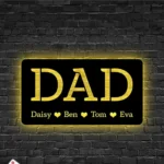 Family Love Metal Sign Personalized Dad Kids 1