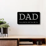 Family Love Metal Sign Personalized Dad Kids 1
