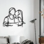 Family Love Metal Sign Personalized Daughter Kissing Mom 1