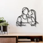 Family Love Metal Sign Personalized Daughter Kissing Mom 1