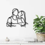 Family Love Metal Sign Personalized Daughter Kissing Mom 1