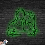 Family Love Metal Sign Personalized Daughter Kissing Mom 1