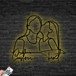 Family Love Metal Sign Personalized Daughter Kissing Mom 1