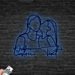 Family Love Metal Sign Personalized Daughter Kissing Mom 1