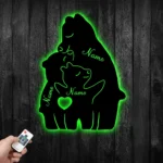 Family Love Metal Sign Personalized Family Of 3 Bears Name 1