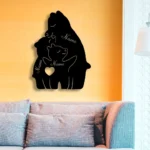 Family Love Metal Sign Personalized Family Of 3 Bears Name 1