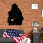 Family Love Metal Sign Personalized Family Of 3 Bears Name 1