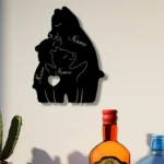 Family Love Metal Sign Personalized Family Of 3 Bears Name 1