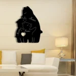 Family Love Metal Sign Personalized Family Of 3 Bears Name 1