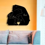 Family Love Metal Sign Personalized Family Of 5 Bears Name 1