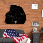 Family Love Metal Sign Personalized Family Of 5 Bears Name 1