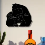 Family Love Metal Sign Personalized Family Of 5 Bears Name 1