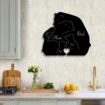 Family Love Metal Sign Personalized Family Of 5 Bears Name 1
