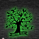 Family Love Metal Sign Personalized Family Sacred Tree Name Sign Home Decor 1