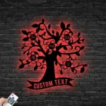 Family Love Metal Sign Personalized Family Sacred Tree Name Sign Home Decor 1