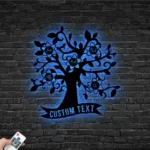 Family Love Metal Sign Personalized Family Sacred Tree Name Sign Home Decor 1