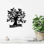 Family Love Metal Sign Personalized Family Sacred Tree Name Sign Home Decor 1