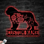 Family Love Metal Sign Personalized Flower St Bernard 1