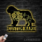 Family Love Metal Sign Personalized Flower St Bernard 1
