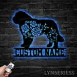 Family Love Metal Sign Personalized Flower St Bernard 1