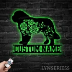 Family Love Metal Sign Personalized Flower St Bernard 1