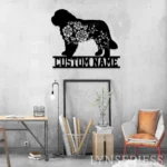 Family Love Metal Sign Personalized Flower St Bernard 1