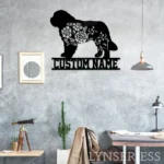 Family Love Metal Sign Personalized Flower St Bernard 1