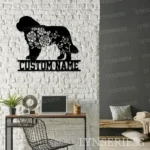 Family Love Metal Sign Personalized Flower St Bernard 1