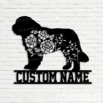 Family Love Metal Sign Personalized Flower St Bernard 1