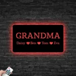 Family Love Metal Sign Personalized Grandma Kids 1