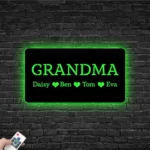 Family Love Metal Sign Personalized Grandma Kids 1