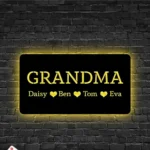Family Love Metal Sign Personalized Grandma Kids 1